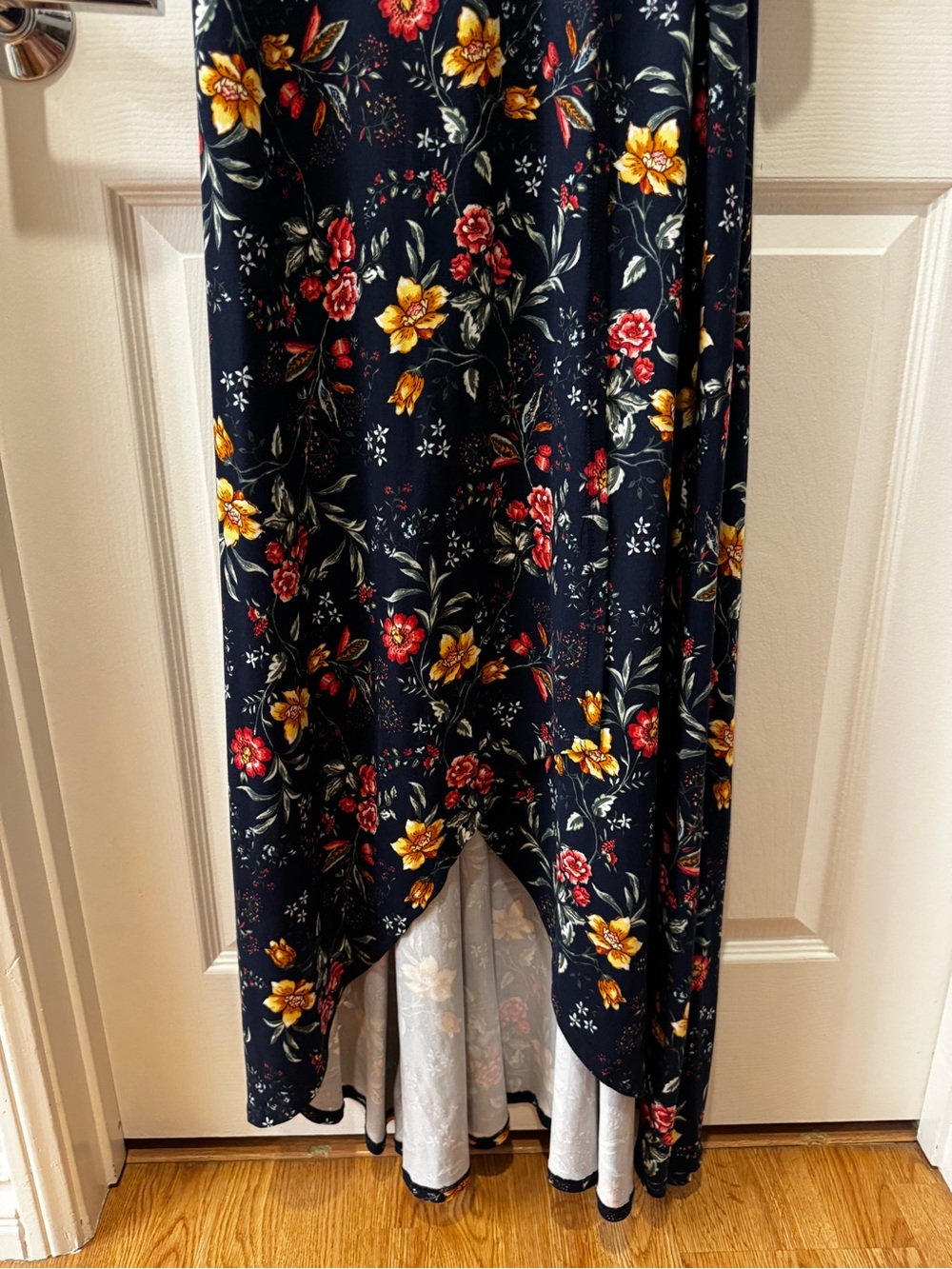 Kiyonna Dress Meadow Dream Style Blue Floral Maxi True Wrap Party Versatile Sz 0 - Picture 6 of 9